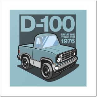 D100 - 1976 White Base (Light Blue) Posters and Art